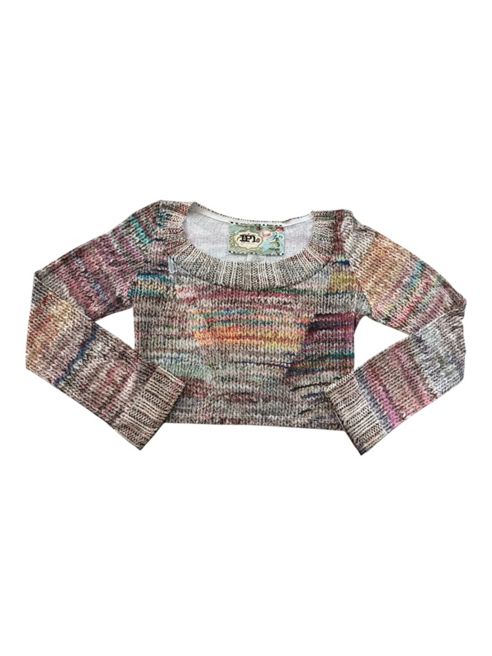 Multicolor Knit Cropped Sweater Top